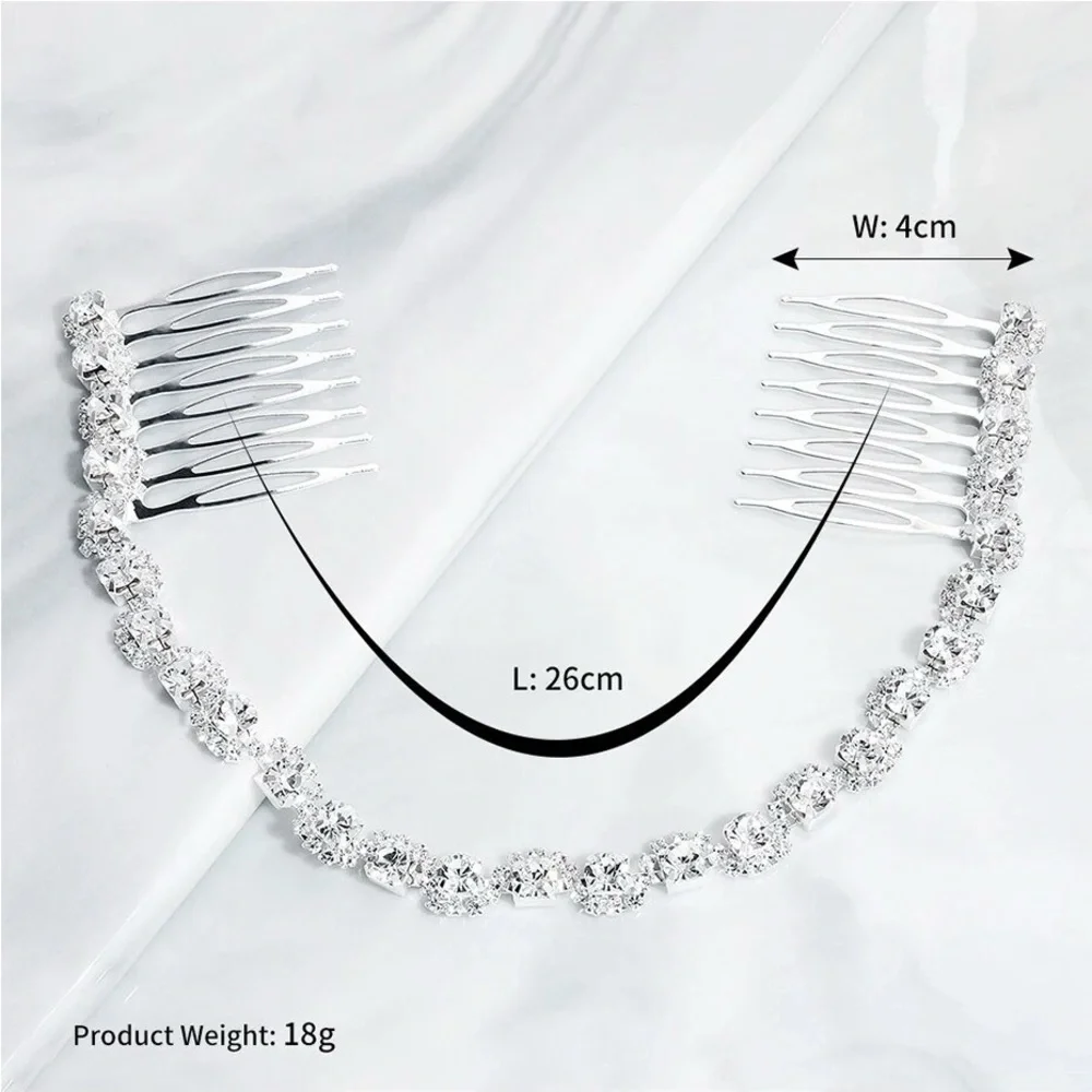 Connecting Rhinestone Hair Comb